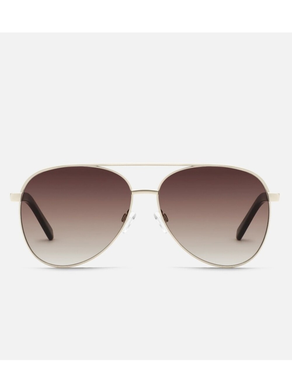 QUAY Vivienne Gold Aviator Sunglasses with Brown Gradient Lenses